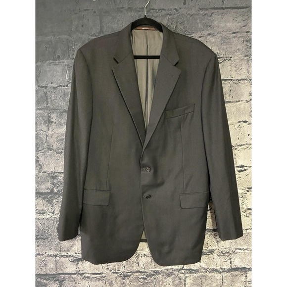 Hickey Freeman Blazer Mens 46 Long Charcoal Wool Tasmanian Loro Piana Super 130s